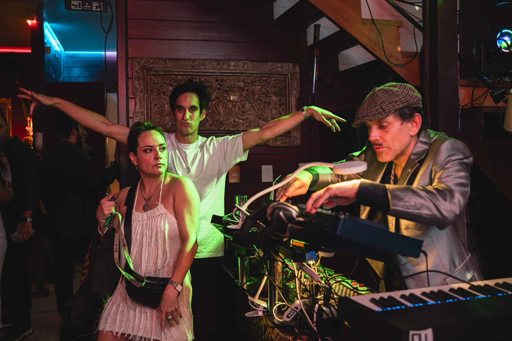 Guests gathered around the music at Cabaret Le Luxe